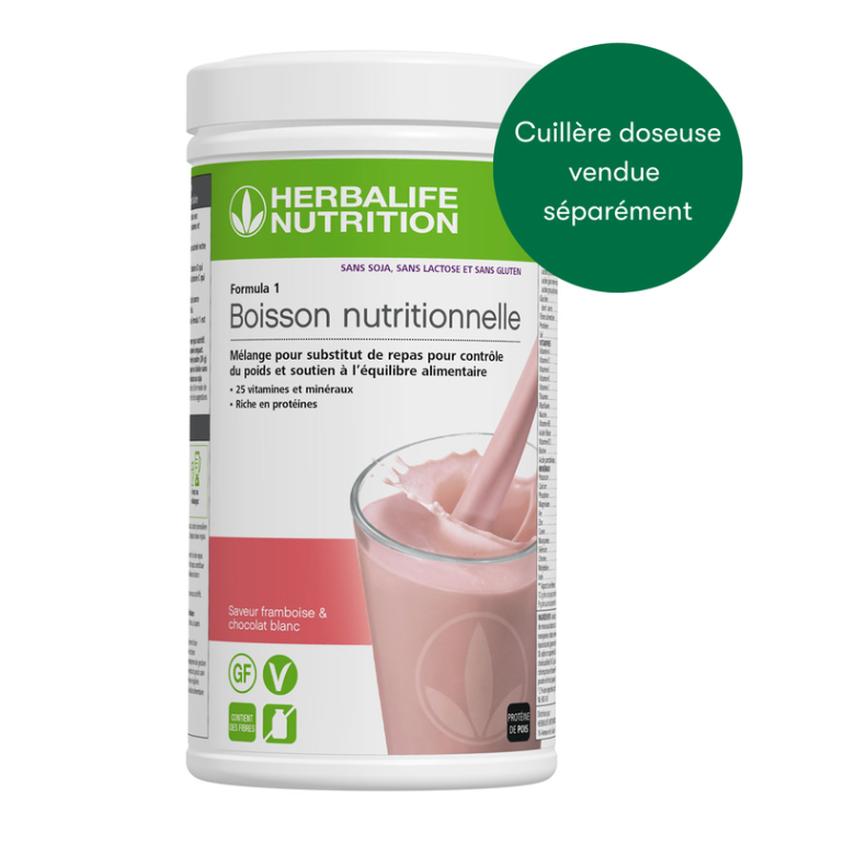 Boisson Nutritionnelle Saveur Framboise & Chocolat Blanc – 550 g